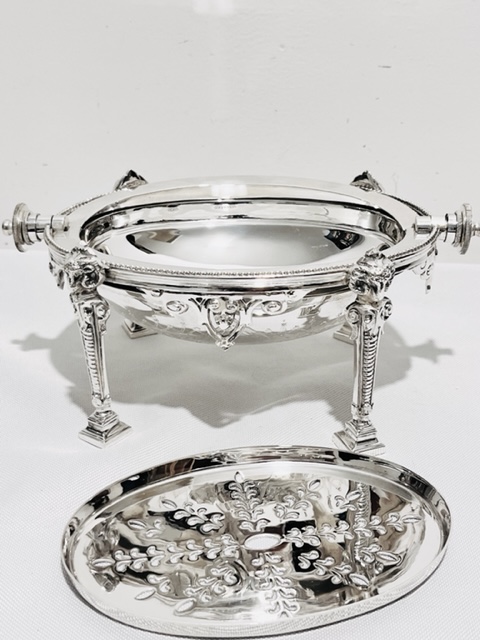 Oval Victorian Silver Plated Butter Dish with Roll Over Lid