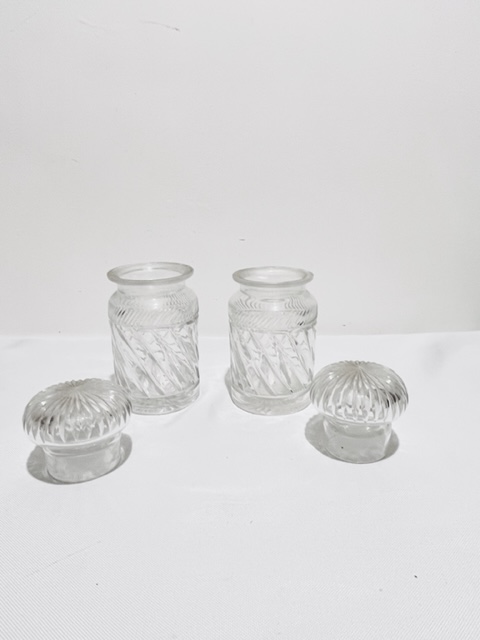 Antique Silver Plated and Glass Double Pickle Jars