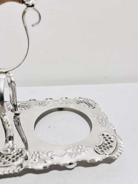 Pretty Antique Silver Plated and Glass Double Jam or Preserve Dishes