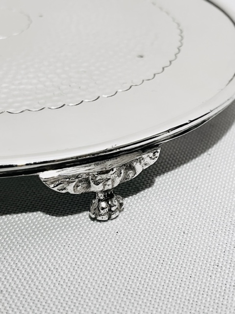 Small Oval Antique Silver Plated Teapot Stand