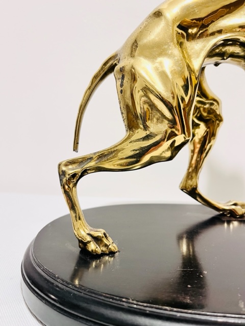 Antique Polished Brass Model of a Greyhound