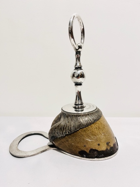Novelty Horse Hoof Base with Silver Plated Mounts Door Stop