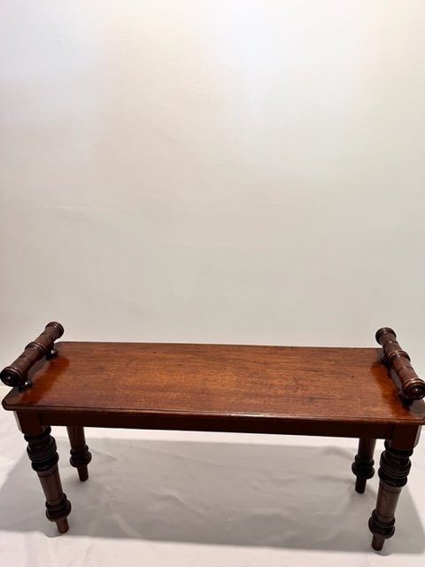 Compact Antique Oak Window Seat or Hall Bench
