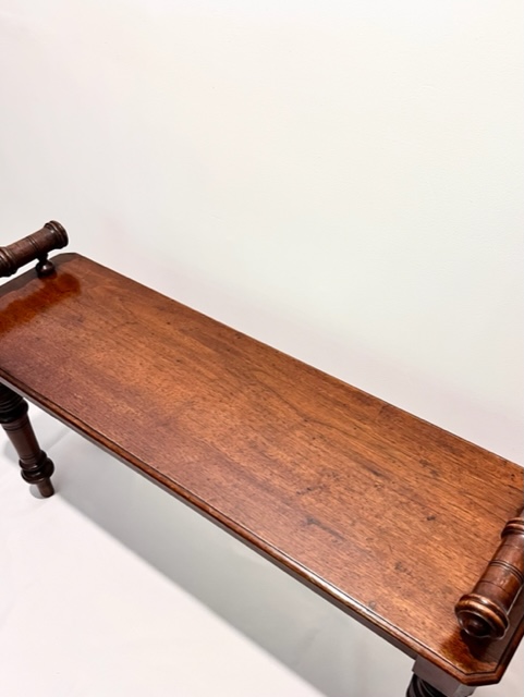 Compact Antique Oak Window Seat or Hall Bench