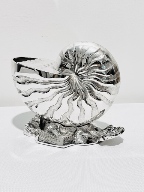 Smart Antique Silver Plated Nautilus Shell Spoon Warmer (c.1880)