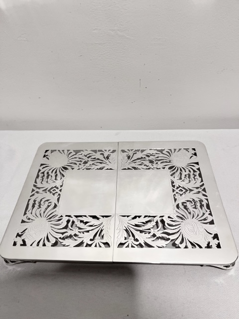 Vintage Rectangular Silver Plated Table Trivet (c.1930)