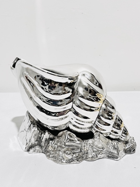 Novelty Silver Plated Spoon Warmer in the Shape of a Conch Shell