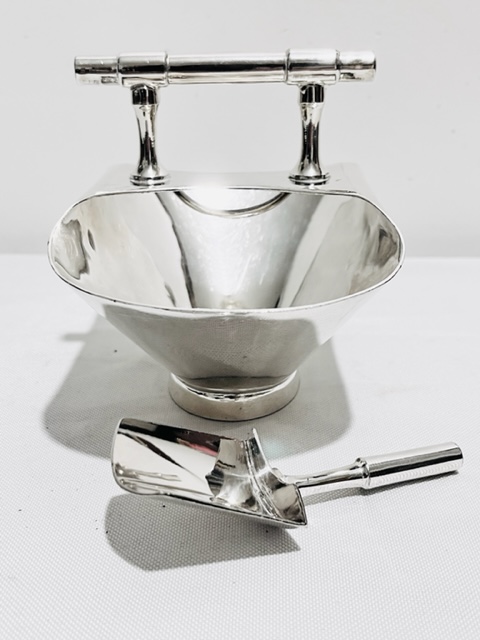 Silver Plated Sugar Bowl or Scuttle After a Christopher Dresser Design