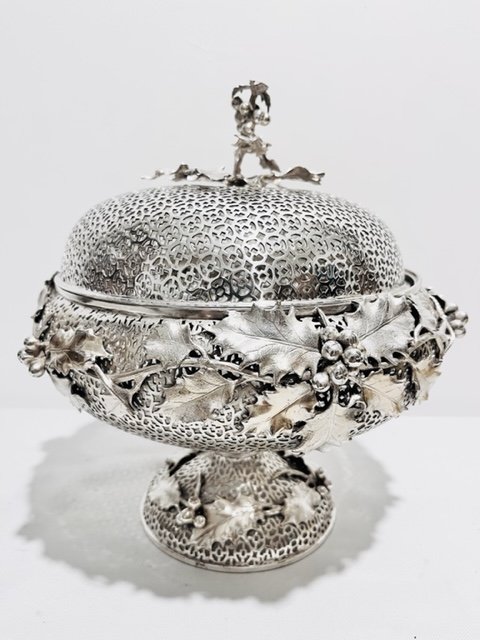 Handsome Large Antique Silver Plated Strawberry Dish (c.1880)