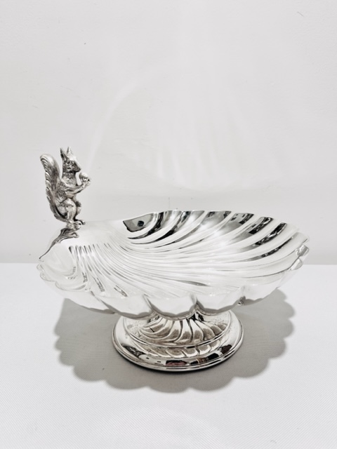 Antique Silver Plated Novelty Nut Dish with a Figure of a Squirrel