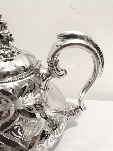 Handsome Antique Shaped Round Silver Plated Teapot