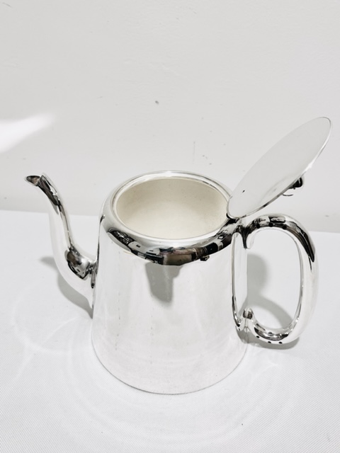 Vintage Silver Plated Hotel Teapot Plain in Design