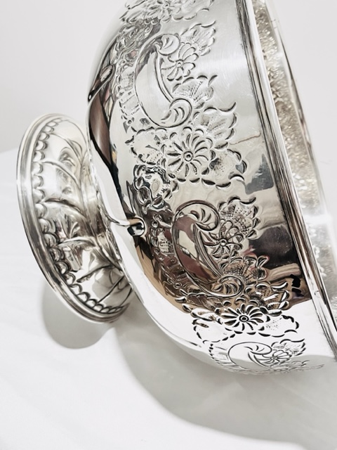 Large Silver Plated Punch Bowl Can Easily Hold 6 Bottles of Champagne