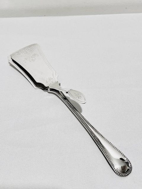 Antique Silver Plated Asparagus Tongs with Rectangular Shaped Ends