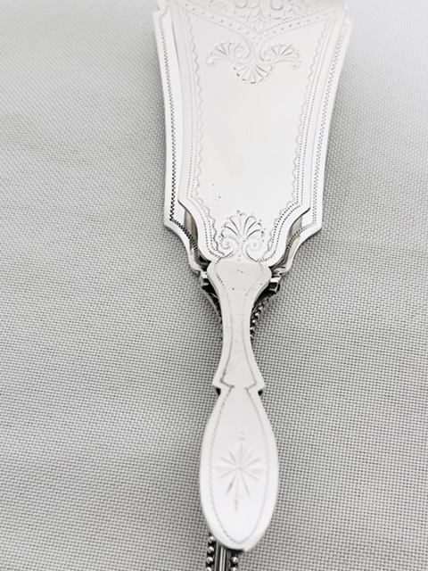 Antique Silver Plated Asparagus Tongs with Rectangular Shaped Ends