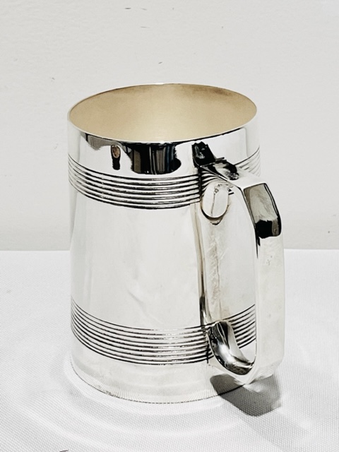 Antique Silver Plated Can Shaped Pint Tankard