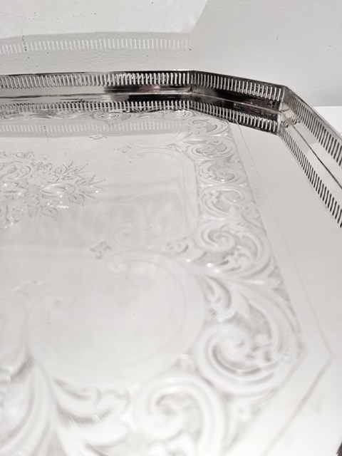 Antique Rectangular Silver Plated Tray by Thomas Wilkinson & Sons