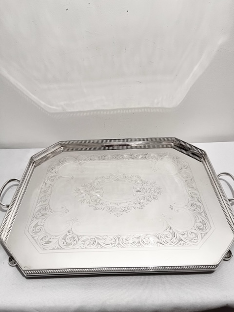 Antique Rectangular Silver Plated Tray by Thomas Wilkinson and Sons