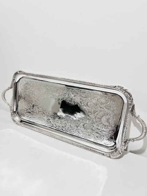 Vintage Rectangular Silver Plated Bar or Sandwich Tray