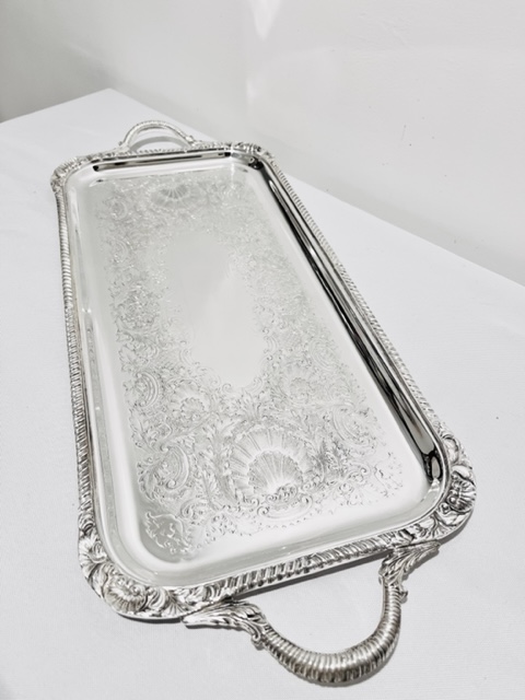 Vintage Rectangular Silver Plated Bar or Sandwich Tray