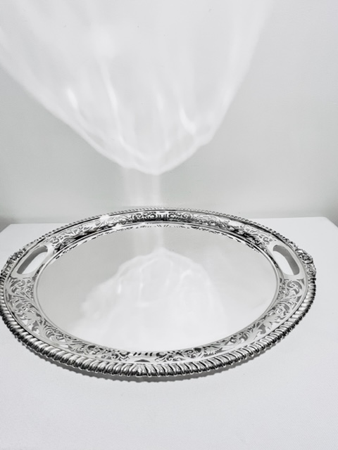 Handsome Oval Antique Silver Plated Tray