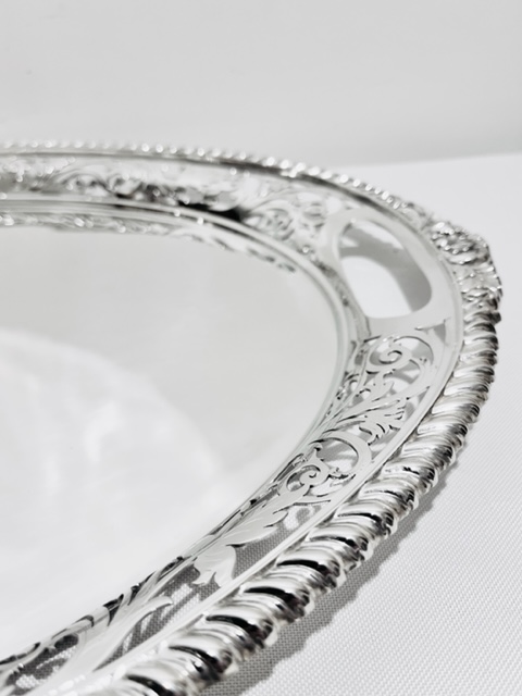 Handsome Oval Antique Silver Plated Tray