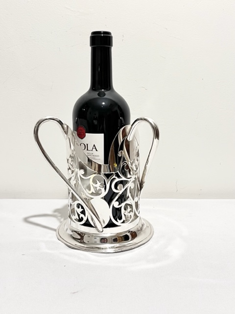 Smart Antique Art Nouveau Design Silver Plated Wine Bottle Stand Holder
