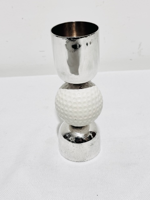 Vintage Silver Plated Drinks Measure for a Golf Enthusiast