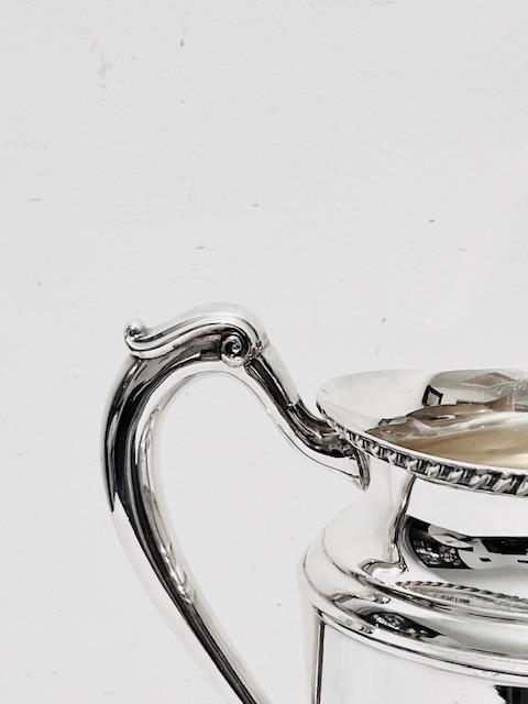 Vintage Silver Plated Water Pitcher with Shaped Handle