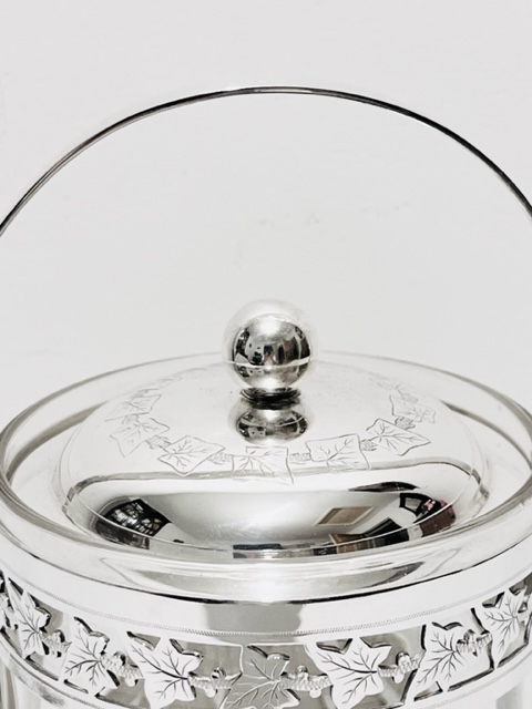 Smart Antique Silver Plated and Glass Biscuit Box