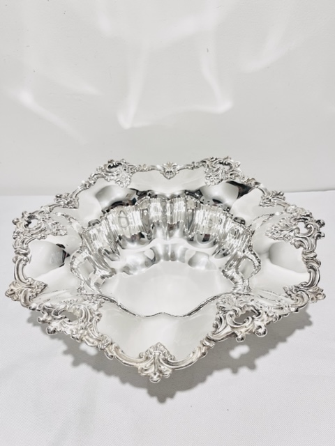 Handsome Antique Silver Plated Fruit or Bread Bowl