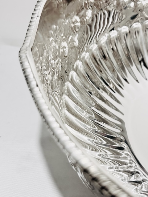 Vintage Silver Plated Punch Bowl with Fluted Decoration