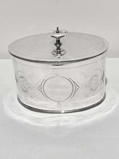 Antique Silver Plated Oval Tea Caddy Box