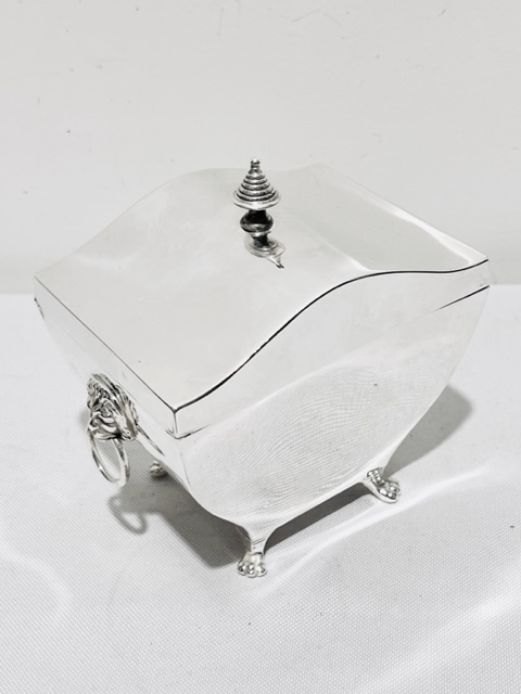 Vintage Silver Plated Curved Shaped Body Tea Caddy (c.1930)