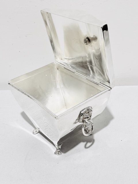Vintage Silver Plated Curved Shaped Body Tea Caddy