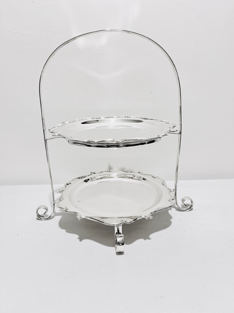 Vintage Silver Plated Cake Stand with Domed Handle