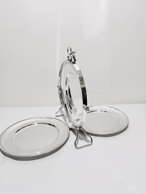 Vintage Silver Plated Italian Made Folding Cake Stand