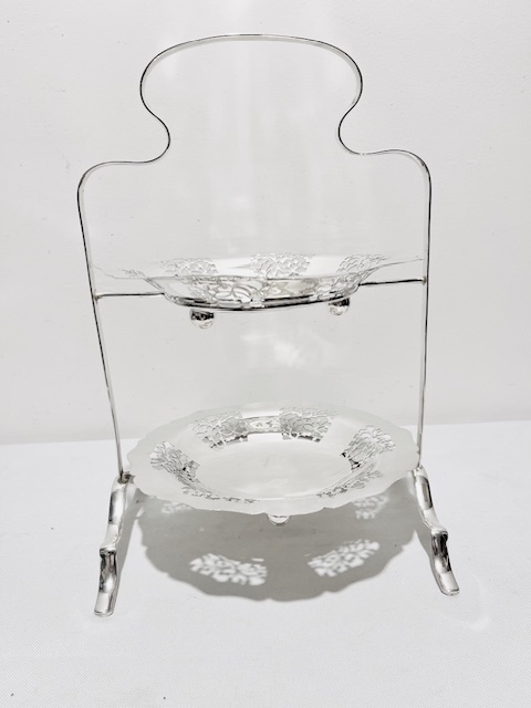 A Vintage Two Tier Silver Plated Cake Stand