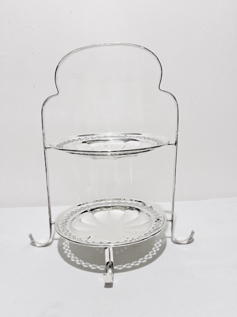 A Vintage Silver Plated Two Tier Cake Stand