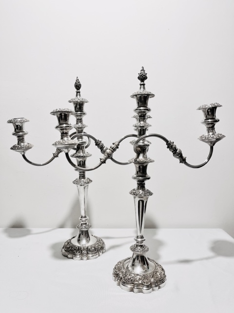 Smart Pair of Antique Old Sheffield Plate Candelabra (c.1830)