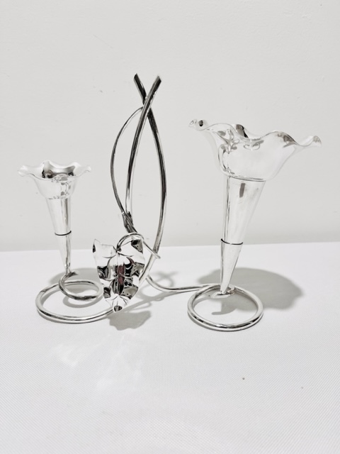 Small Vintage Silver Plated Epergne with Fluted Holders (c.1930)