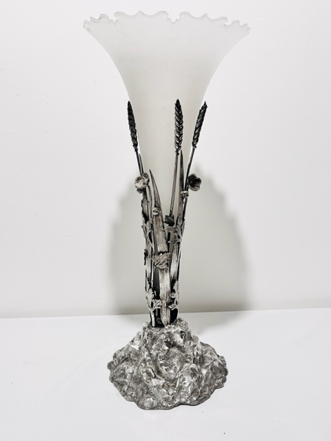 Smart Tall Antique Silver Plated Flower Vase or Epergne
