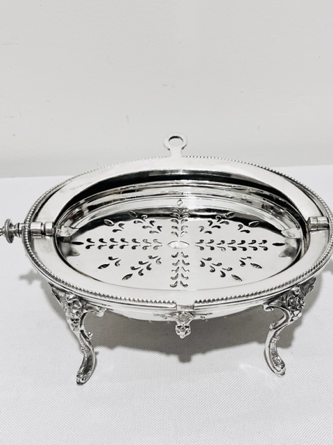 Antique Silver Plated Roll Over Butter Dish