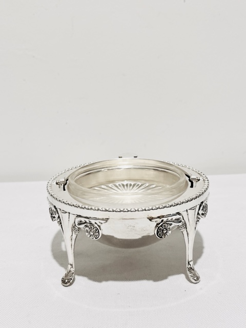 Vintage Silver Plated Rollover Lid Butter or Caviar Dish