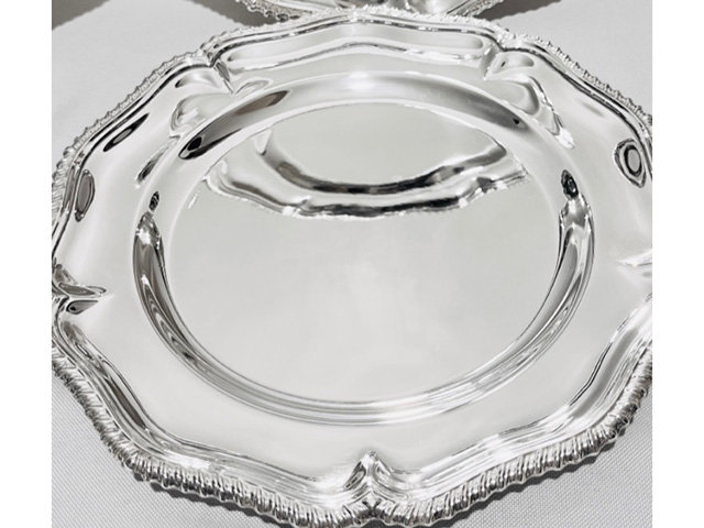 Handsome Set of 6 Traditional Antique Silver Plated Under Plates