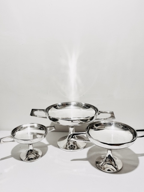 Antique Silver Plated Set of Graduating Bowls