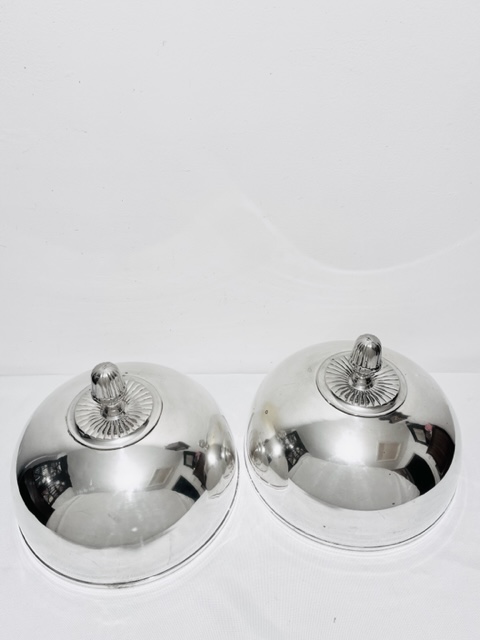 Pair of Vintage Silver Plated Dinner Plate Cloches