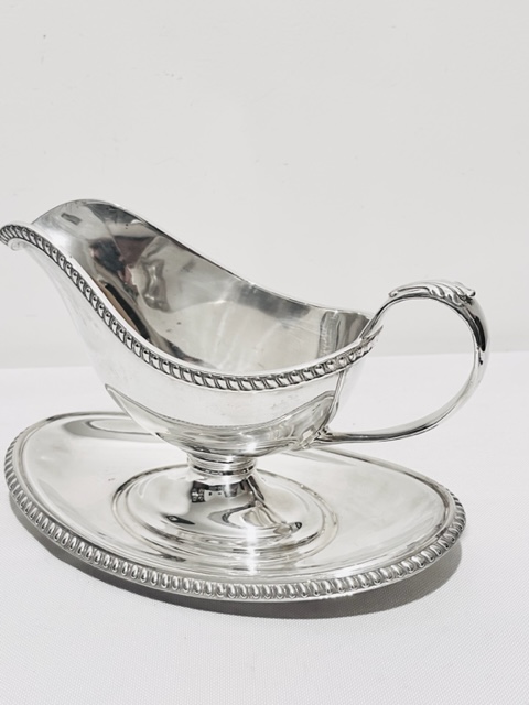 Antique Oval Silver Plated Gravy or Sauce Boat