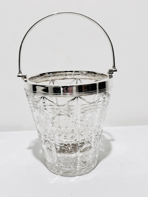 Handsome Antique Silver Plated and Cut Glass Ice Pail Bucket (c.1900)