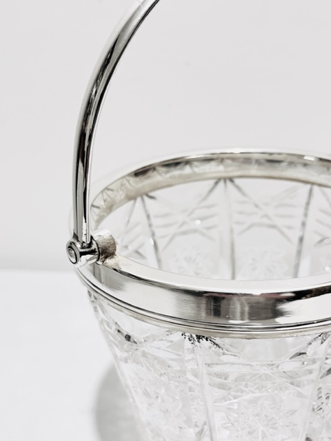 Handsome Antique Silver Plated and Cut Glass Ice Pail Bucket